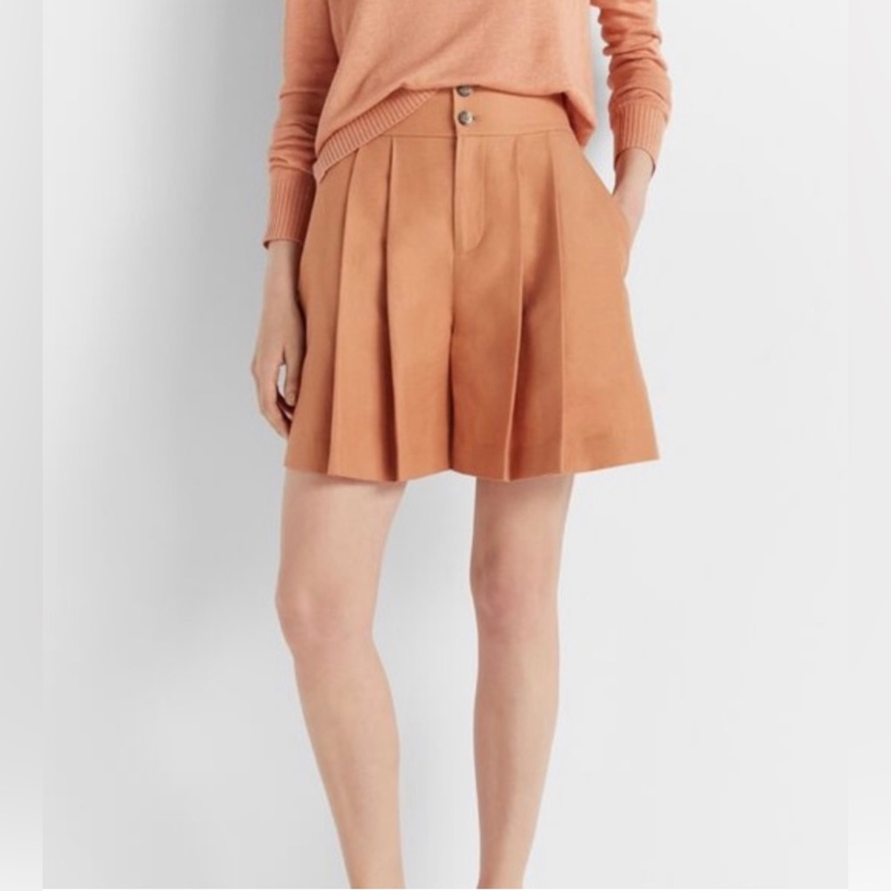 NWT Club Monaco High Waisted Linen Pinkrose/Sandstone Shorts Size M